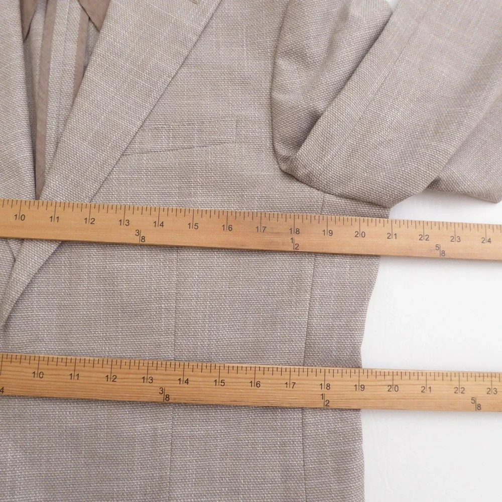 Calvin Klein Mens Blazer Beige Recycled Polyester Viscose Blend 40R Slim Fit